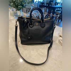 Tory Burch Black Pebble Leather Bag